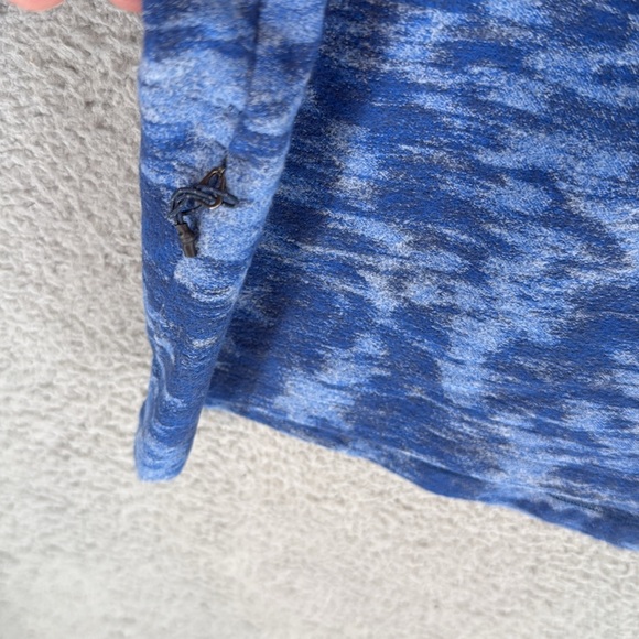 Lululemon Blue camouflage quarter zip mens XXL Pullover fleece shirt thumb holes - Picture 6 of 15